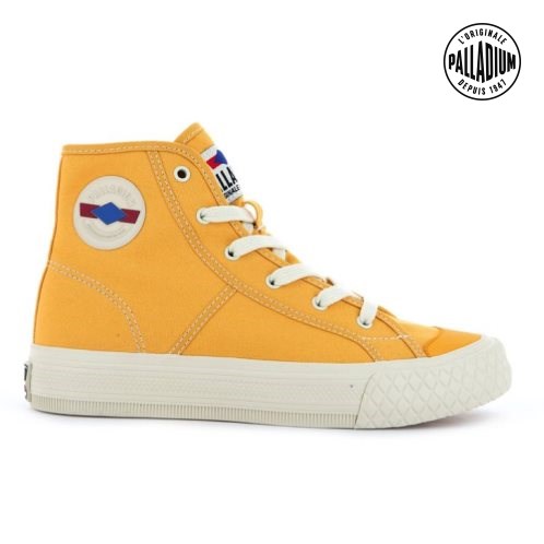 Baskets Palladium Palla Louvel High Tops Femme Moutarde | FR IBK467A